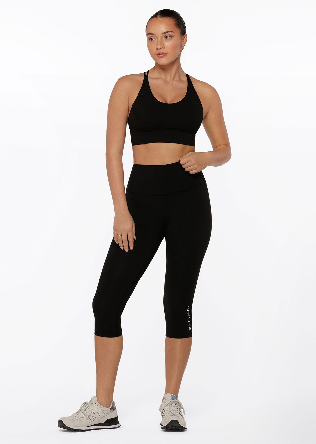 Lorna Jane Hi-Fold Lotus 7/8 Leggings - Black