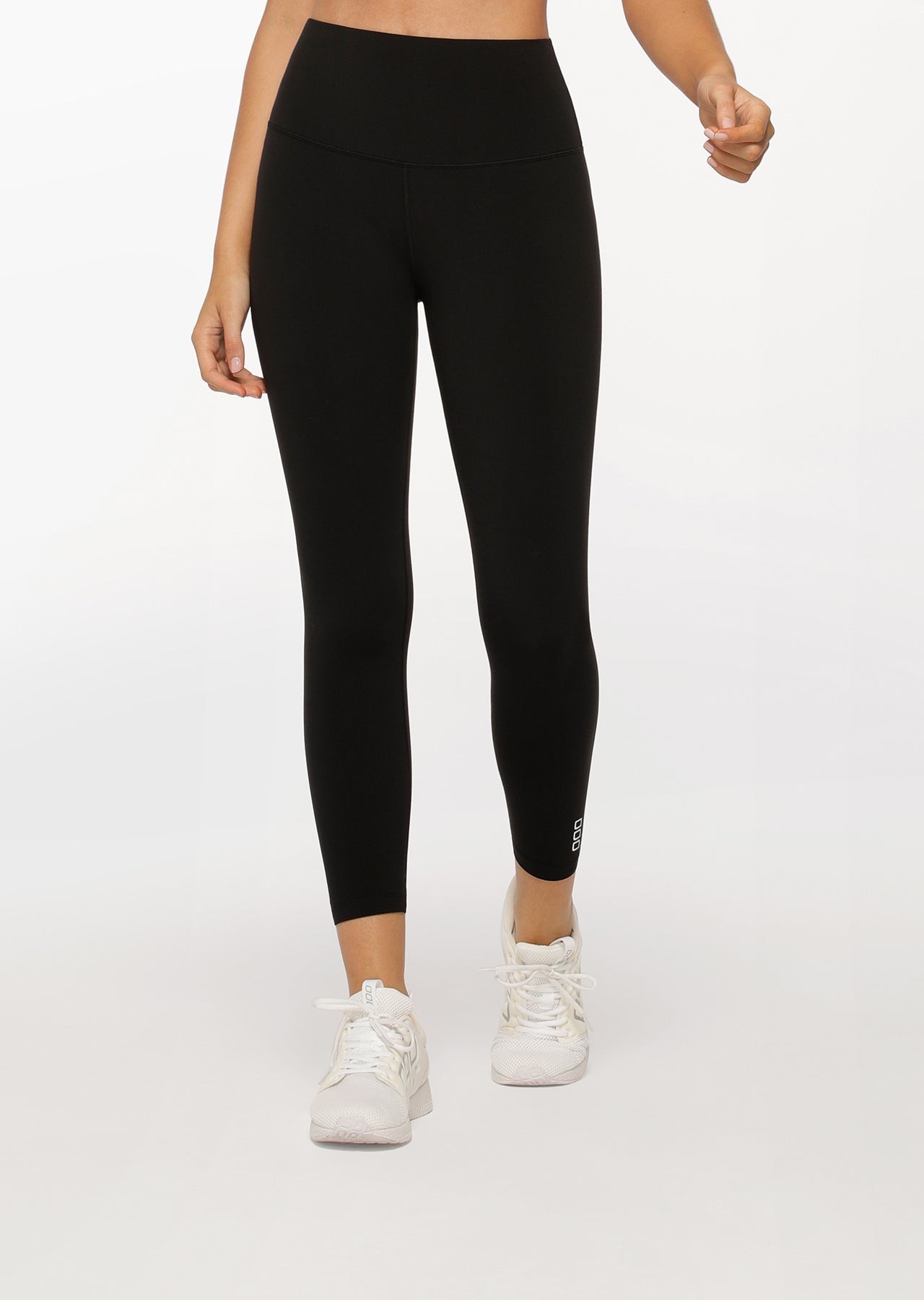 Lorna Jane Hi-Fold Lotus Ankle Biter Leggings - Black