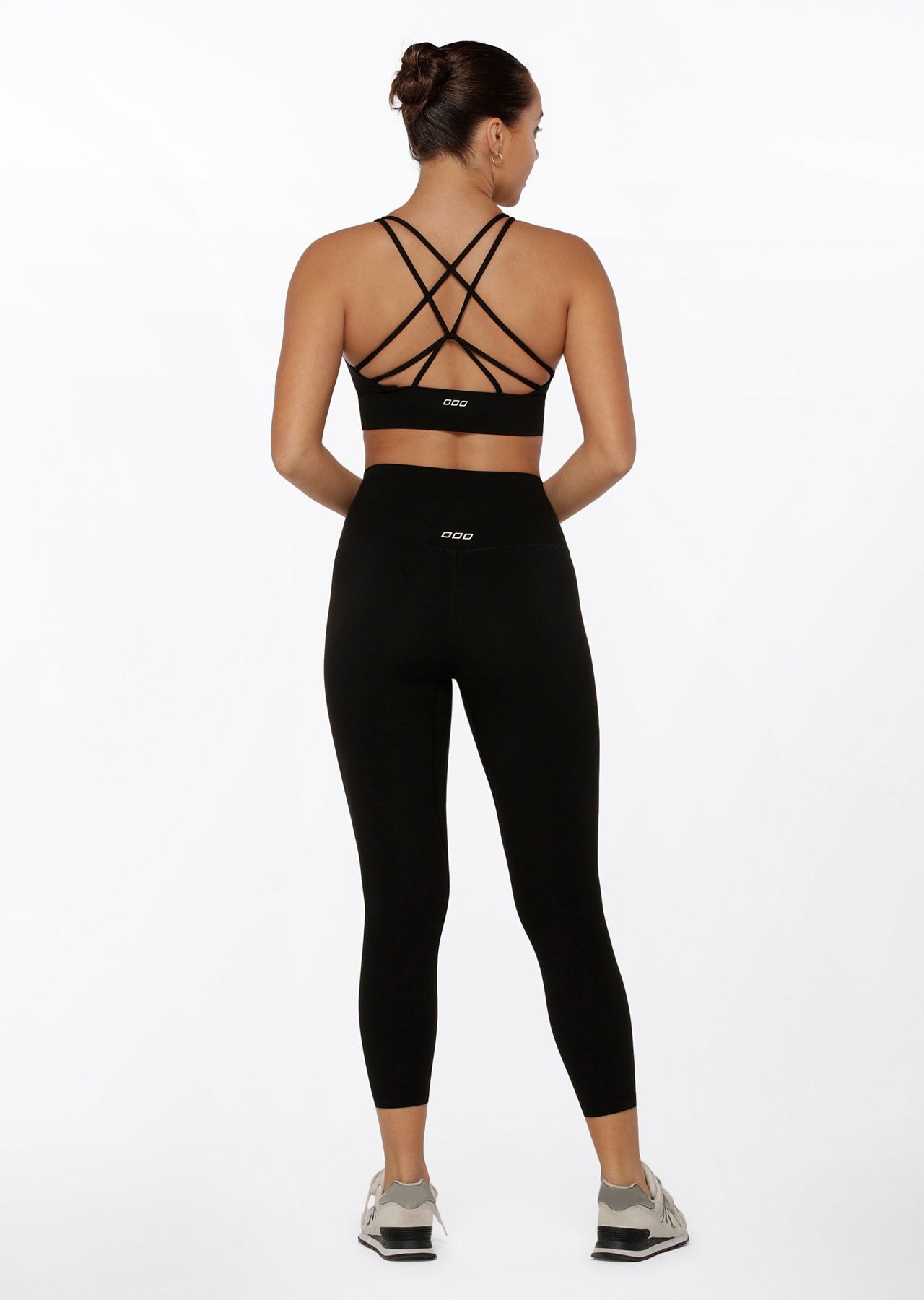 Lorna Jane Hi-Fold Lotus Ankle Biter Leggings - Black