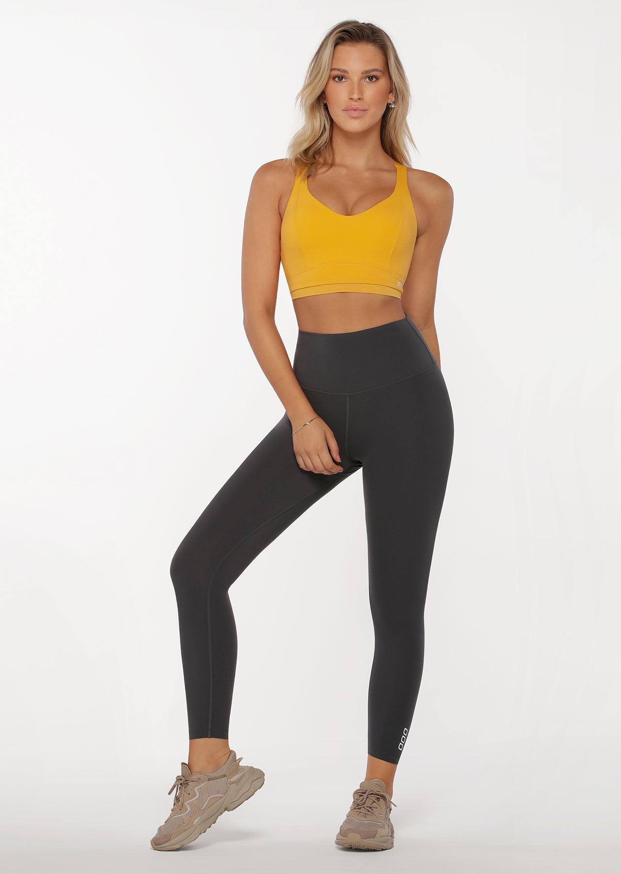 Lorna Jane Hi-Fold Lotus Ankle Biter Leggings - Titanium