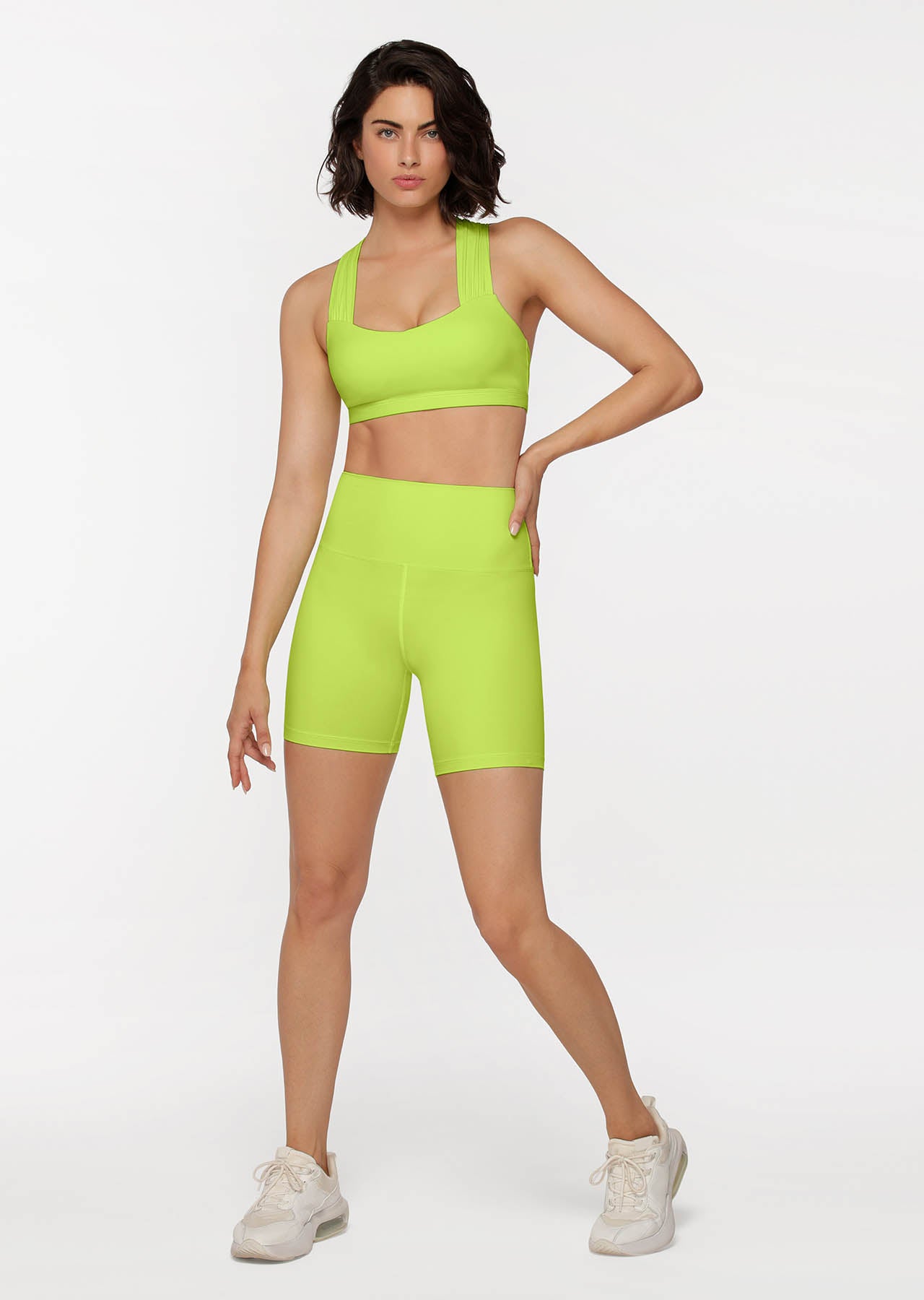 Lorna Jane Hype Bike Shorts - Glow Green