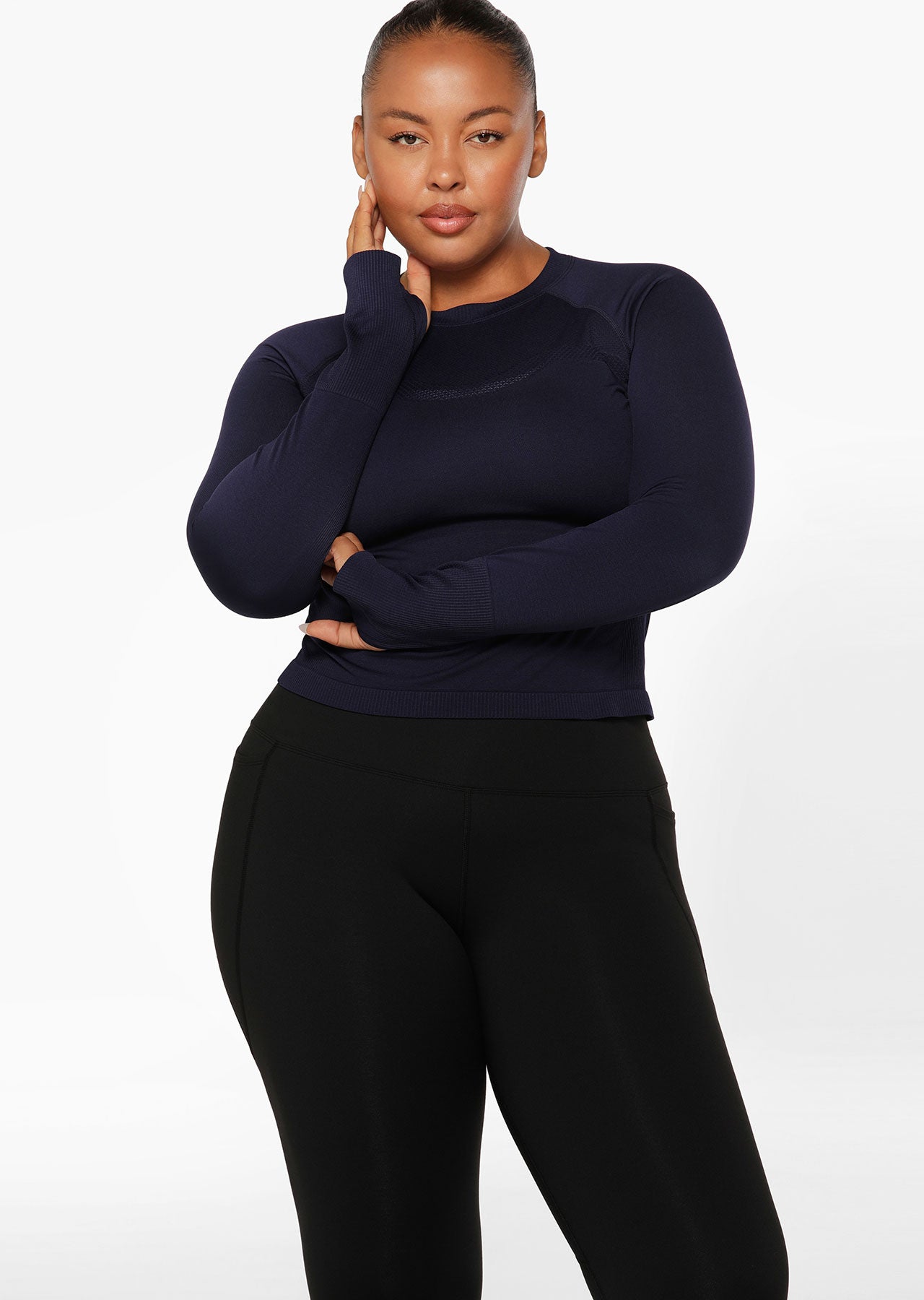 Lorna Jane Energised Seamless Long Sleeve Top - French Navy