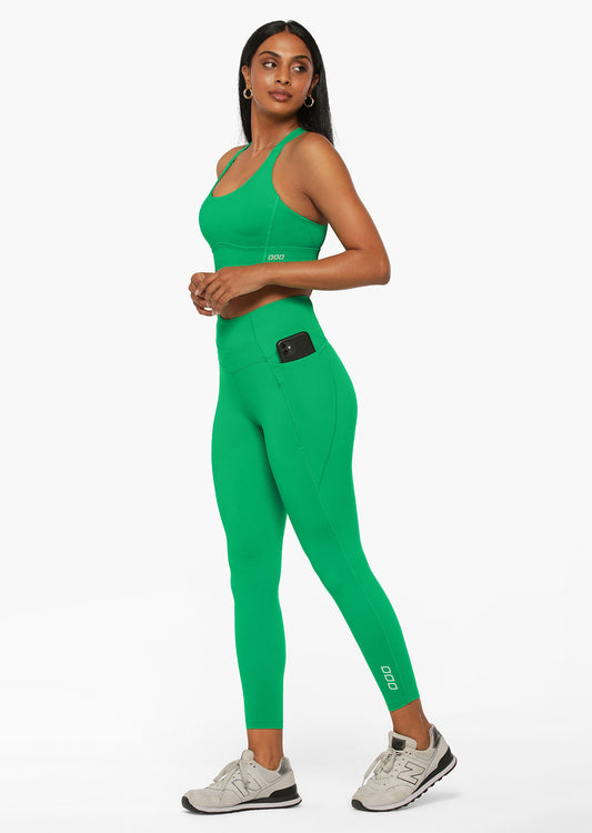 Lorna Jane Zip Pocket Recycled Stomach Support Ankle Biter Leggings - Mojito