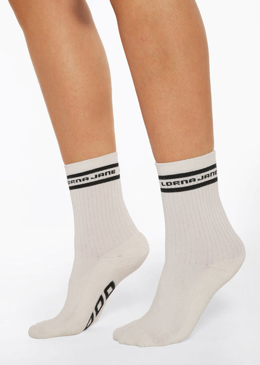 Lorna Jane Sporty Crew Socks - Porcelain