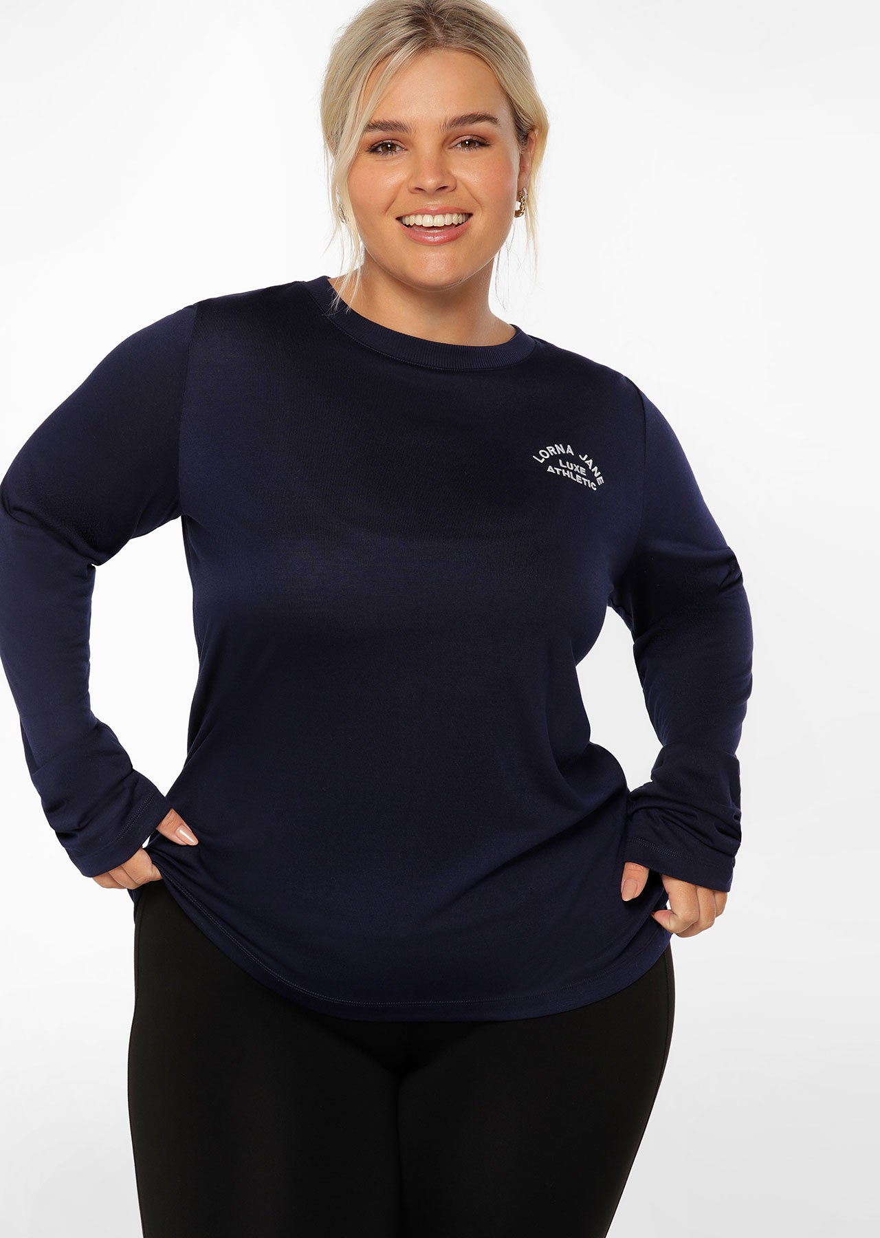Lorna Jane Lotus Long Sleeve Top - French Navy