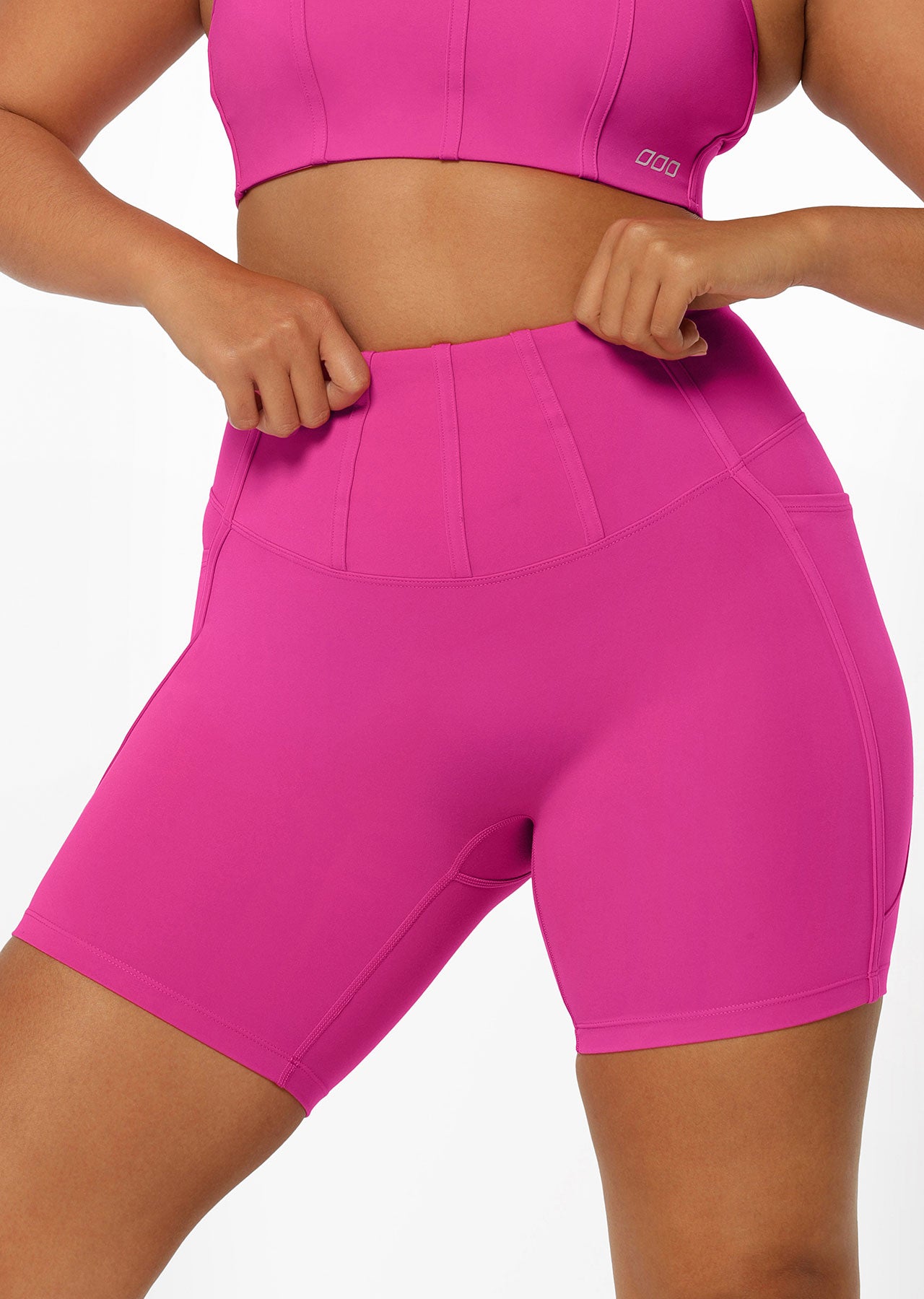 Lorna Jane Support No Ride Recycled Bike Shorts - Bright Pink