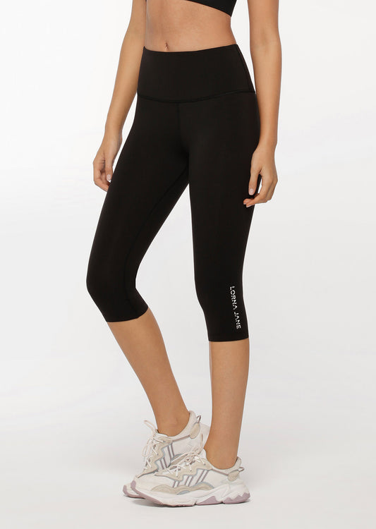 Lorna Jane Lotus 3/4 Leggings - Black