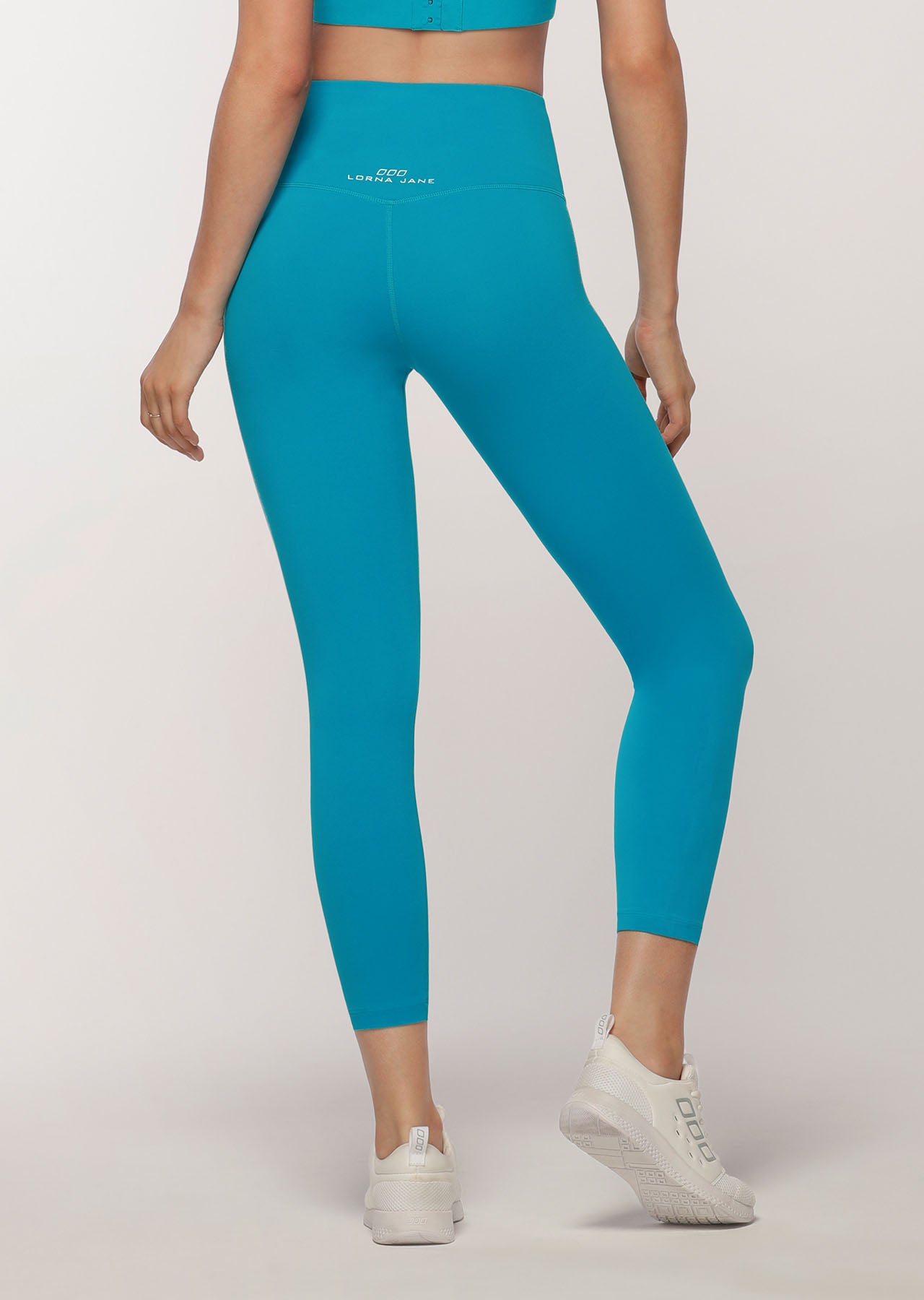 Lorna Jane Lotus Ankle Biter Leggings - Aqua Buzz