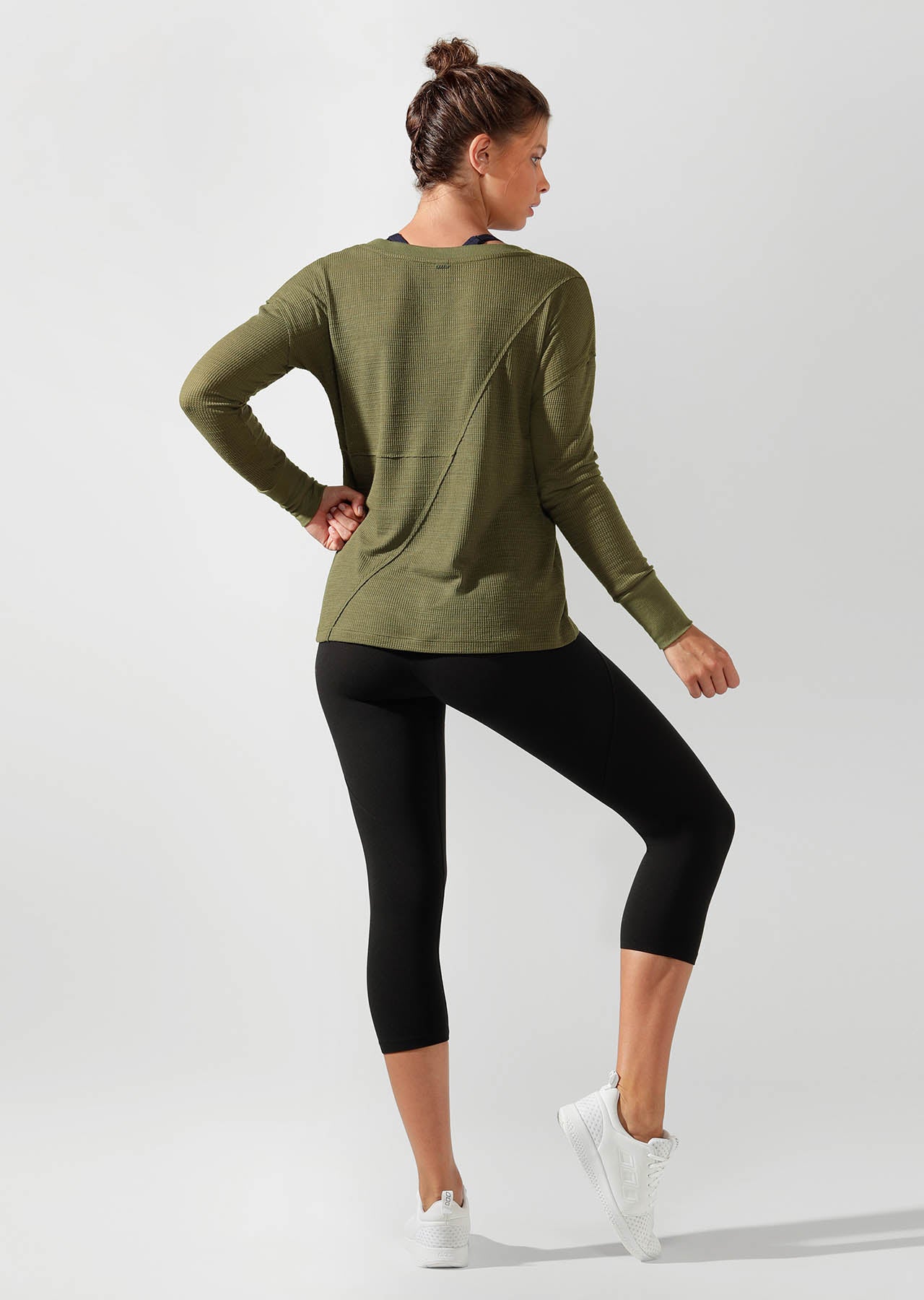 Lorna Jane Lounge Long Sleve Top - Pale Olive