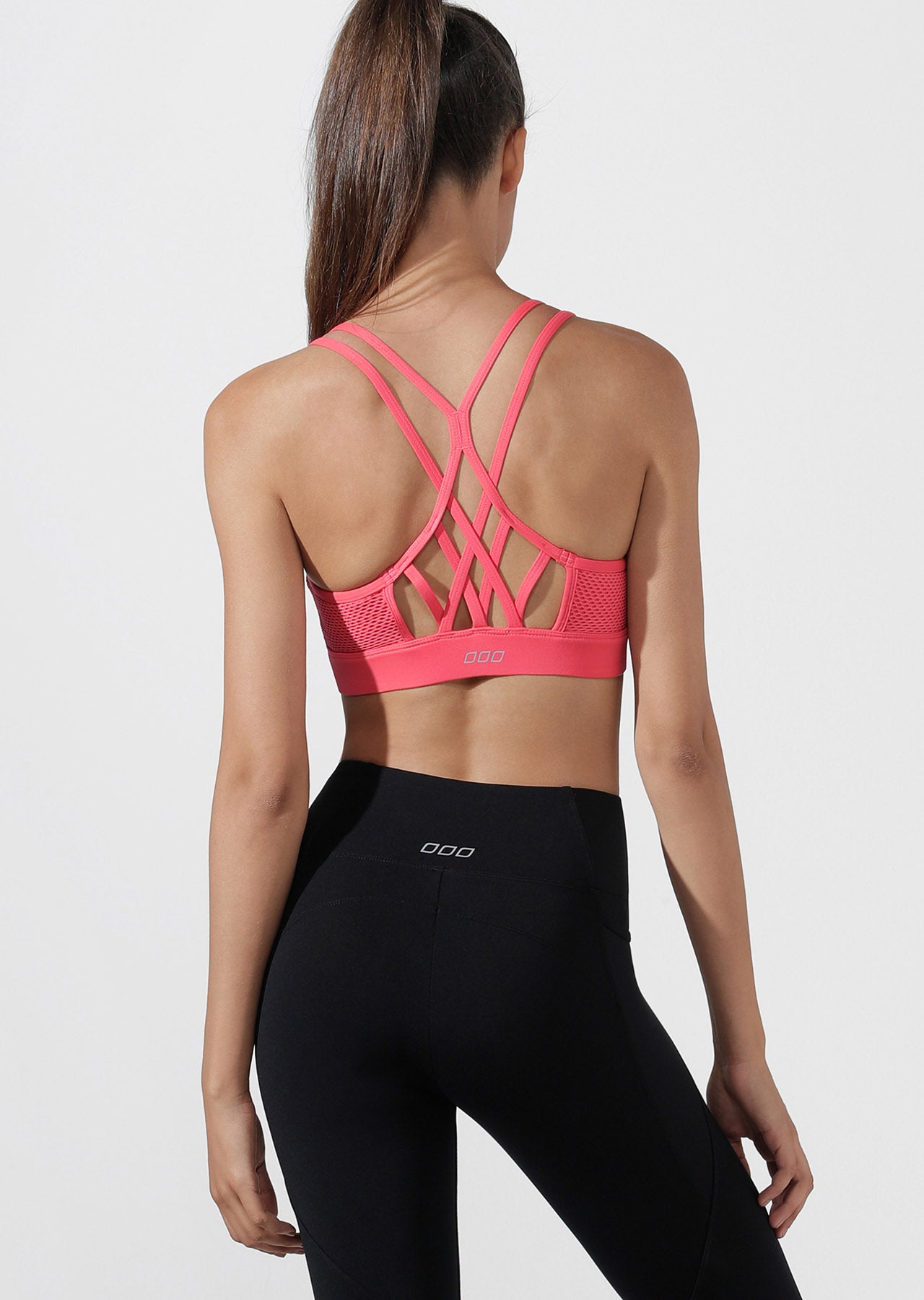 Lorna Jane Meditation Recycled Yoga Bra - Dark Pink Grapefruit