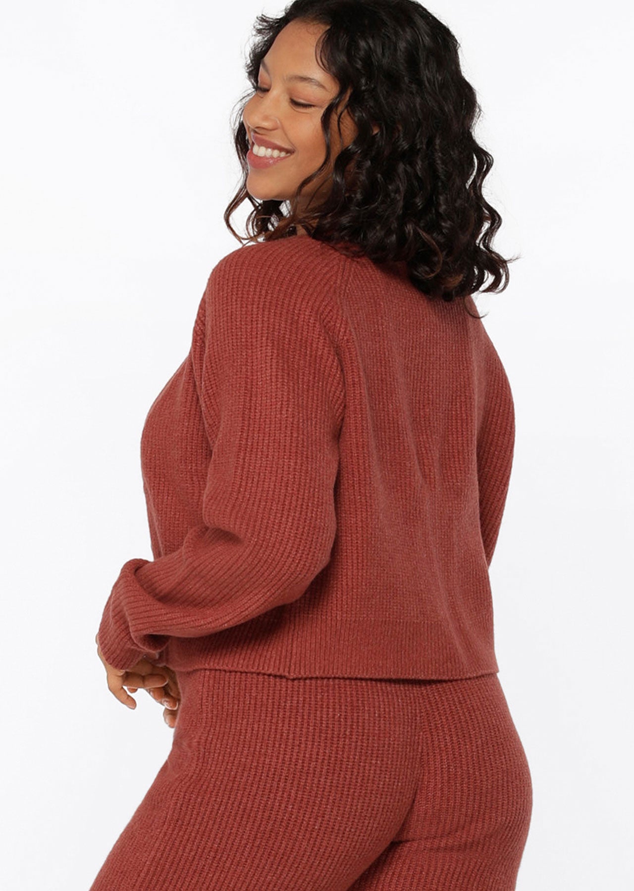 Lorna Jane Merino Blend Knit Cardi - Spice