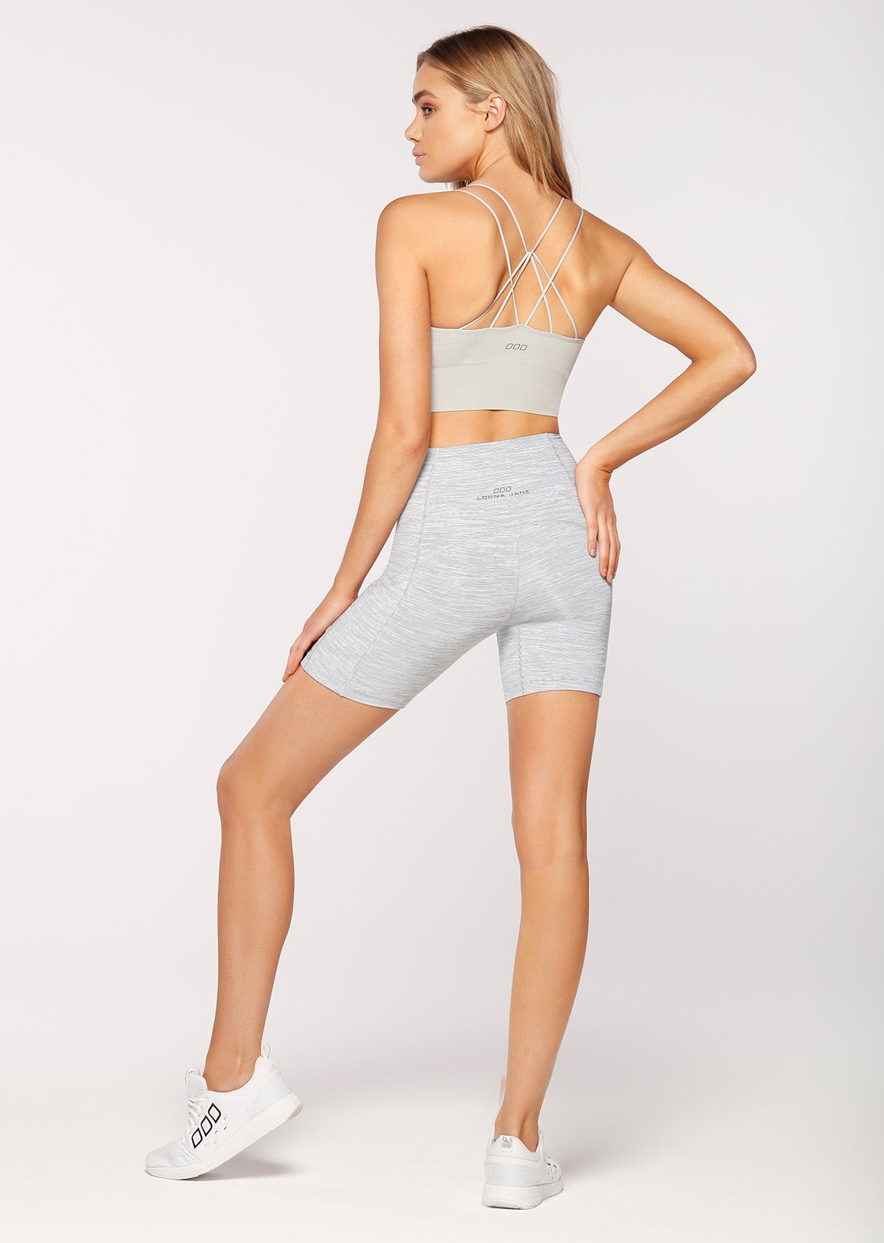 Lorna Jane Morning Light Short Tight - Mixed Grey Marl