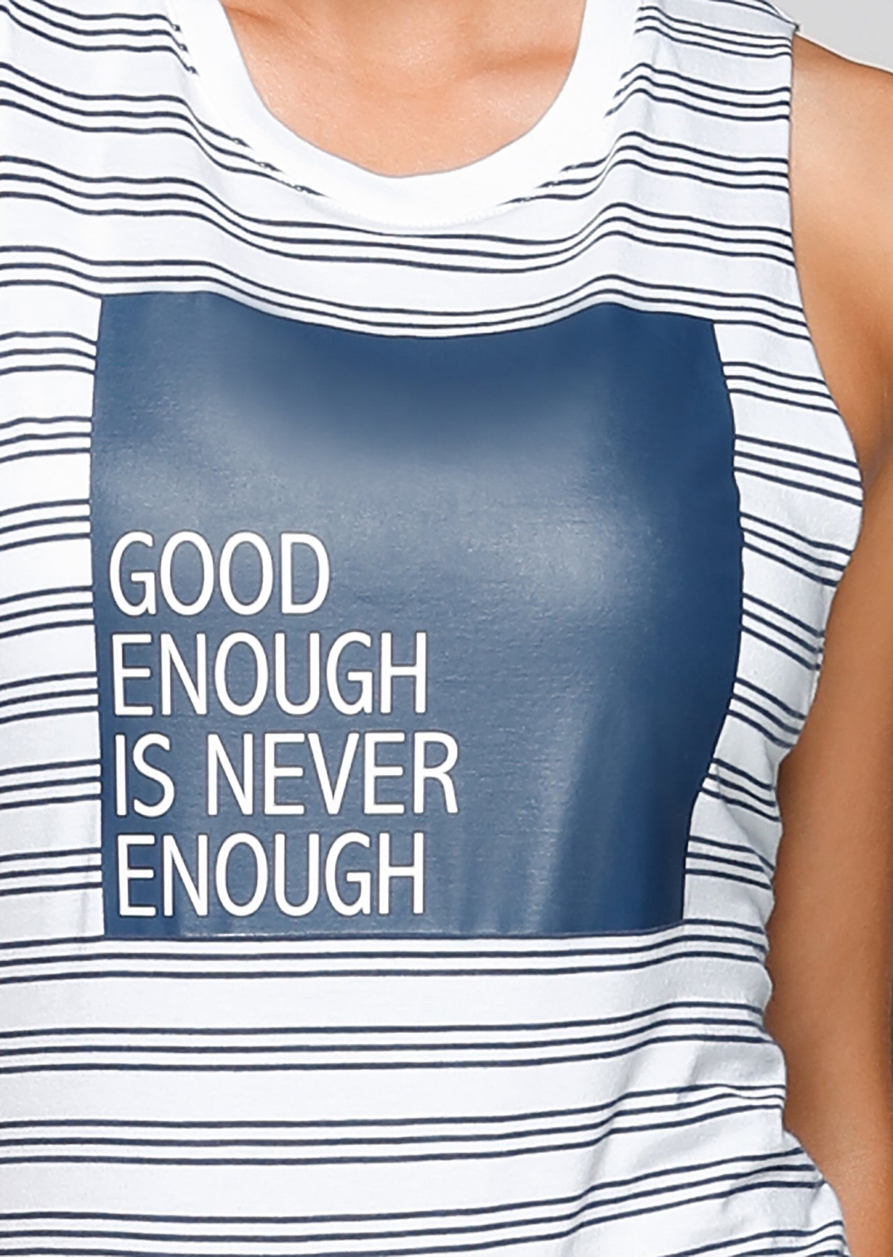 Lorna Jane Never Enough Tank - White/Ash Blue