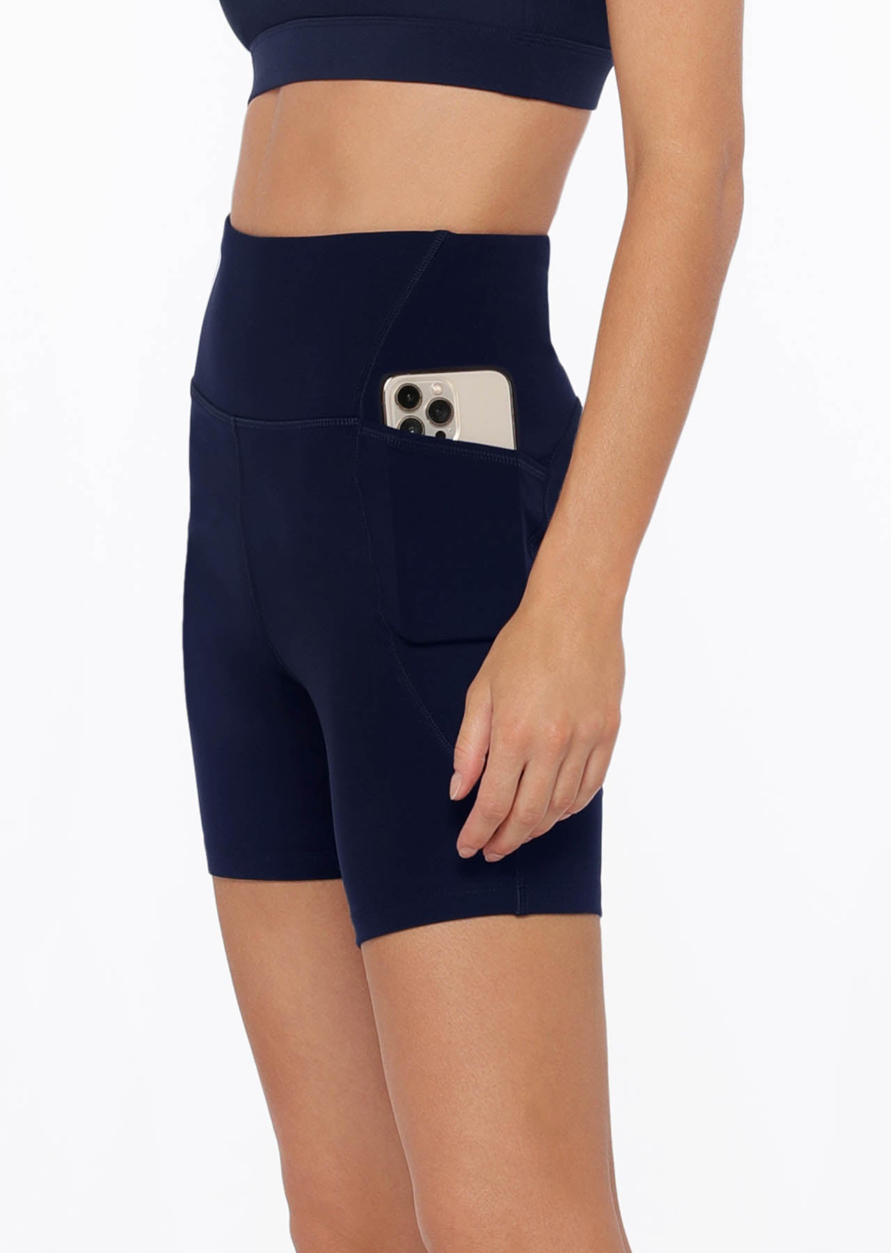 Lorna Jane No Chafe Aloe Vera Bike Shorts - French Navy