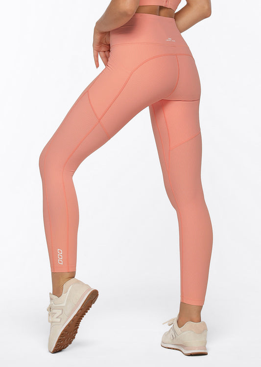 Lorna Jane No Ride Booty Ankle Biter Rib Leggings - Pale Quartz Pink
