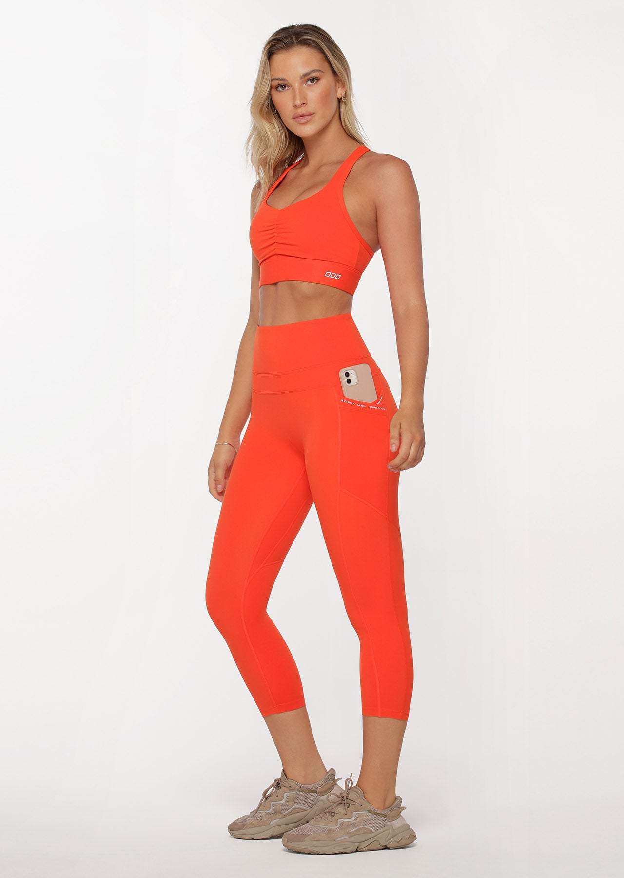 Lorna Jane No Ride Booty  Pocket 7/8 Leggings - Chilli