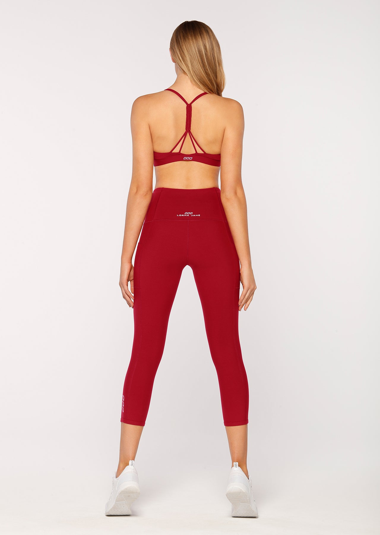 Lorna Jane Plunge Sports Bra - Dark Red