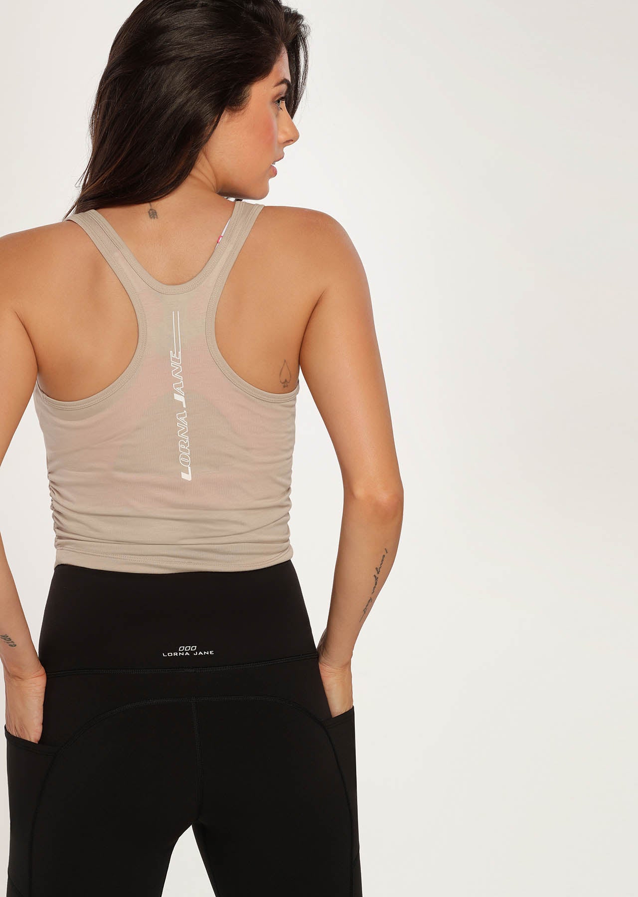 Lorna Jane Push It Cropped Active Tank - Off White