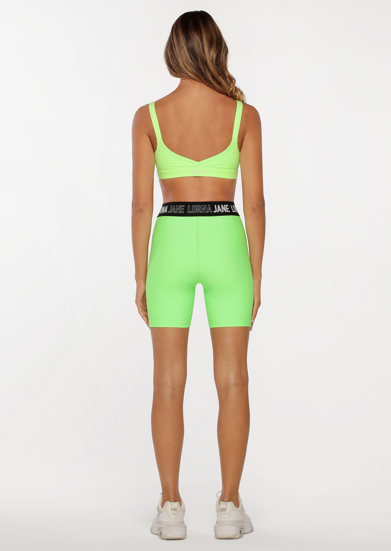 Lorna Jane Rally Bike Shorts - Dark Sunbleached Lime
