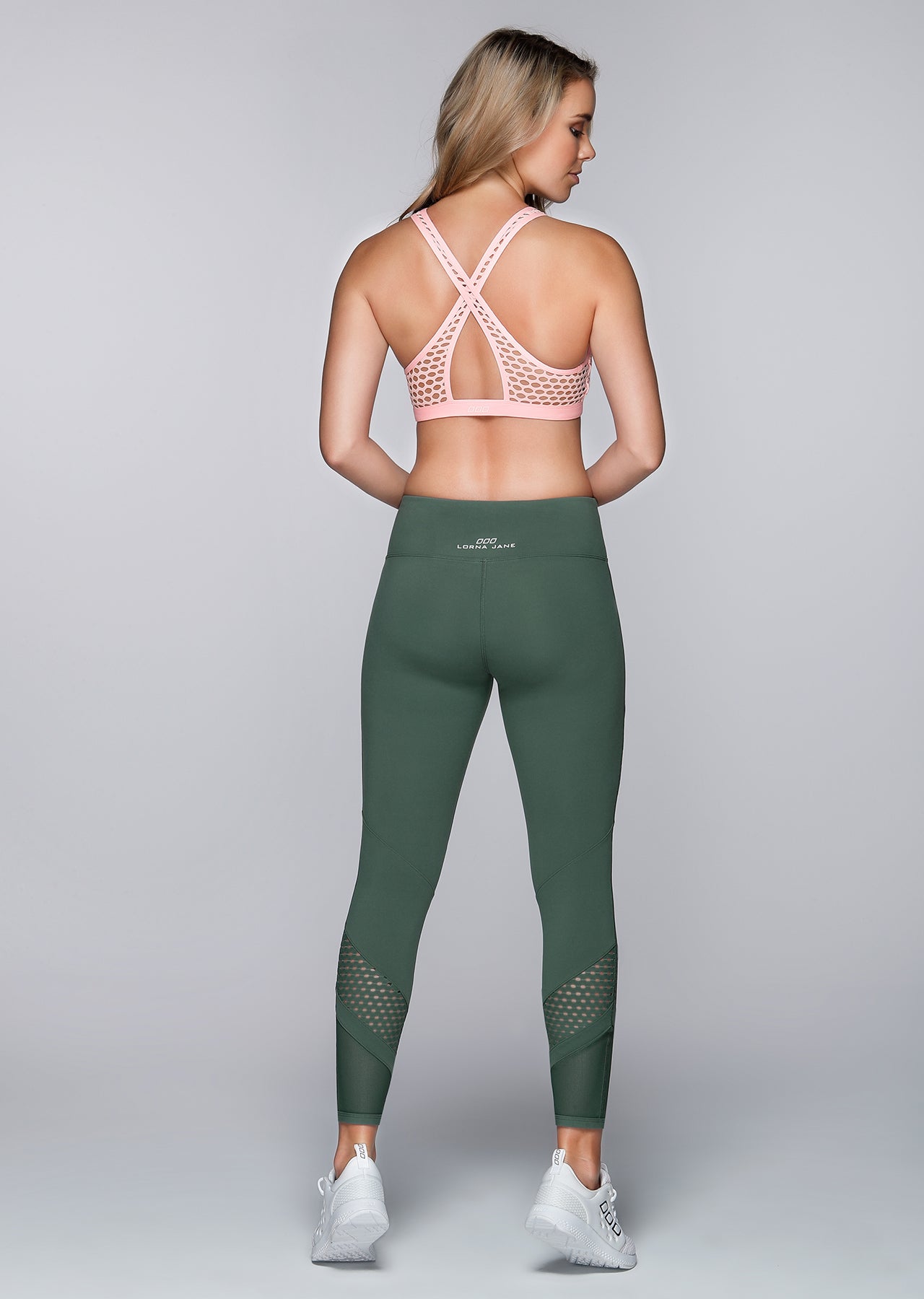 Lorna Jane Shimmer Ankle Biter Tight - Military