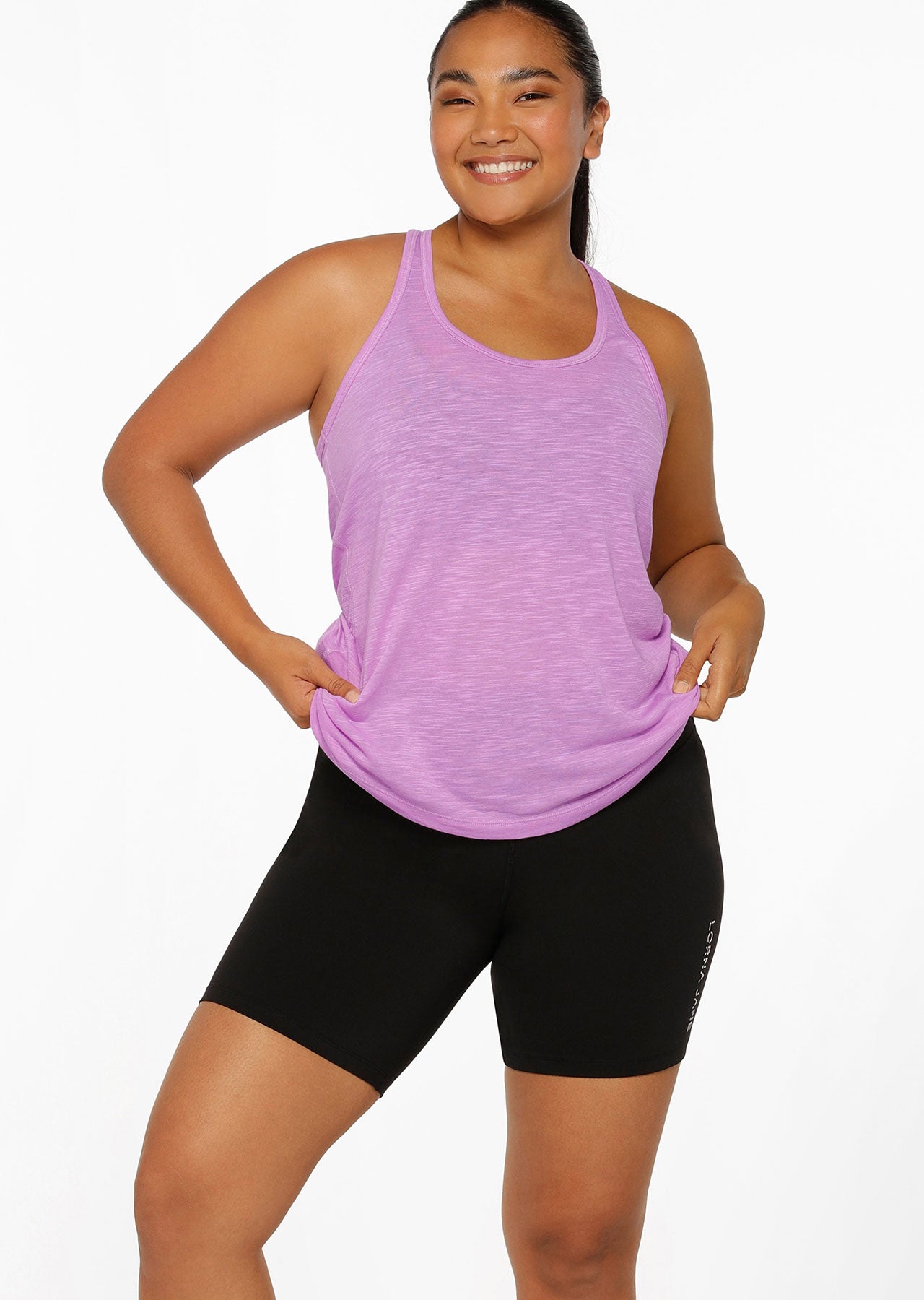 Lorna Jane Slouchy Gym Tank - Lilac Buzz