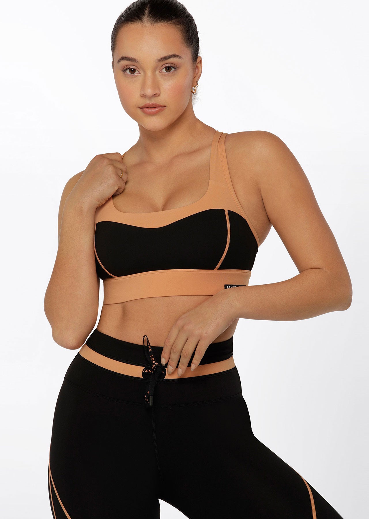 Lorna Jane Summit Support Contrast Sports Bra - Black Toffee