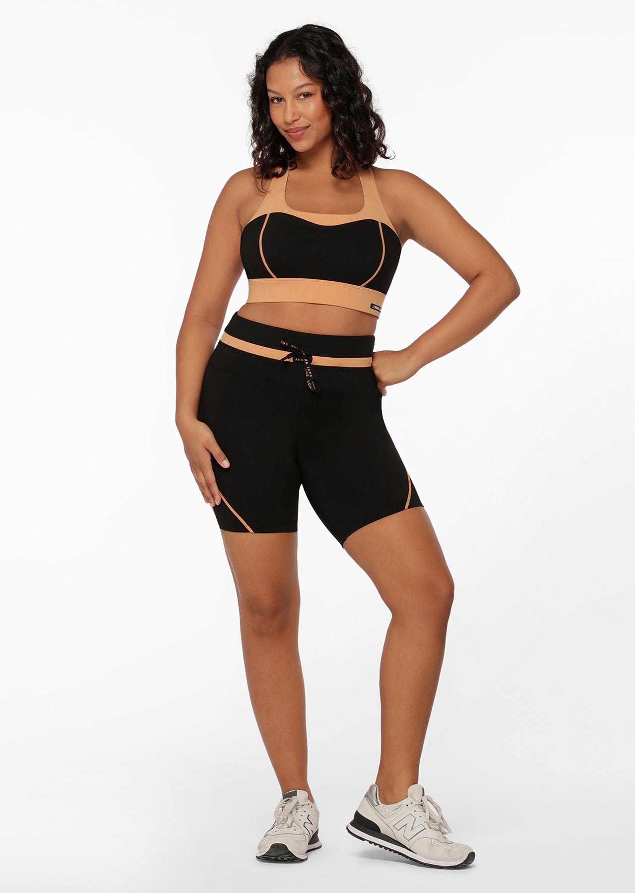 Lorna Jane Summit Support Contrast Sports Bra - Black Toffee