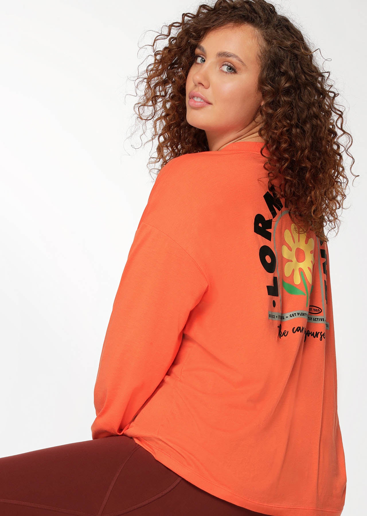 Lorna Jane Take Care Oversized Long Sleeve Top - Satsuma