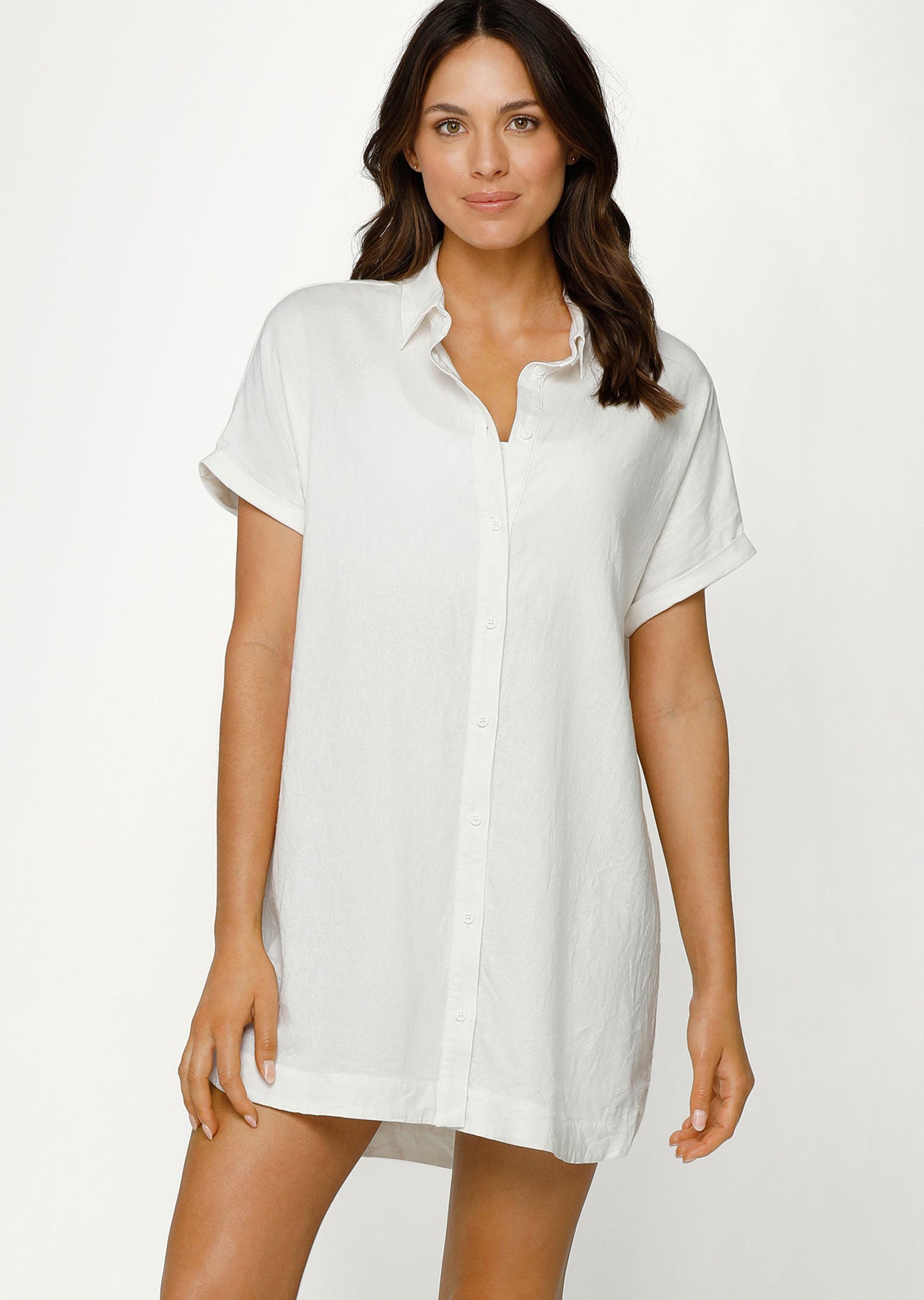 Lorna Jane Throw Over Shirt Dress - Porcelain