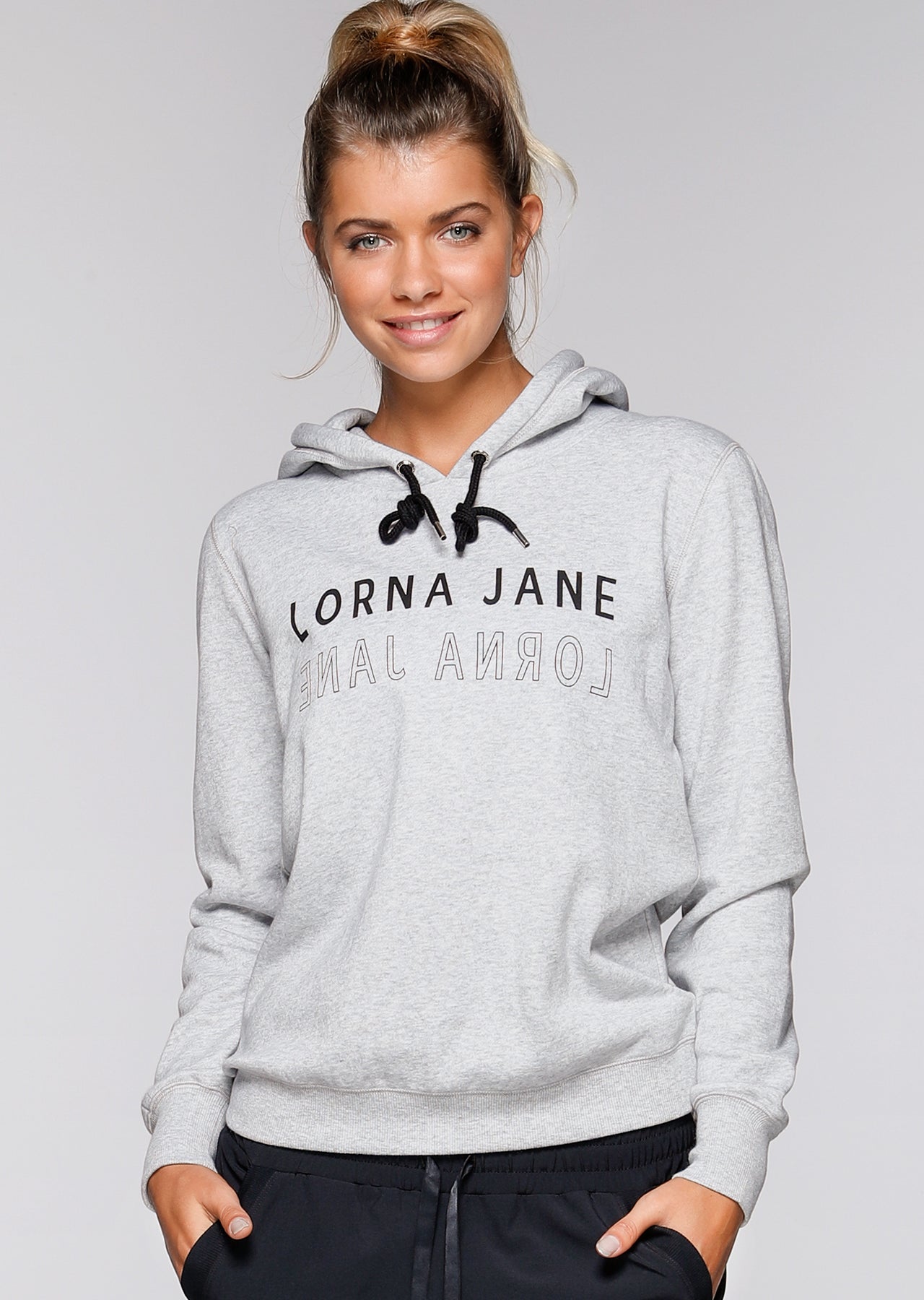 Lorna Jane Tough Girl Hoodie - Mid Grey Marl