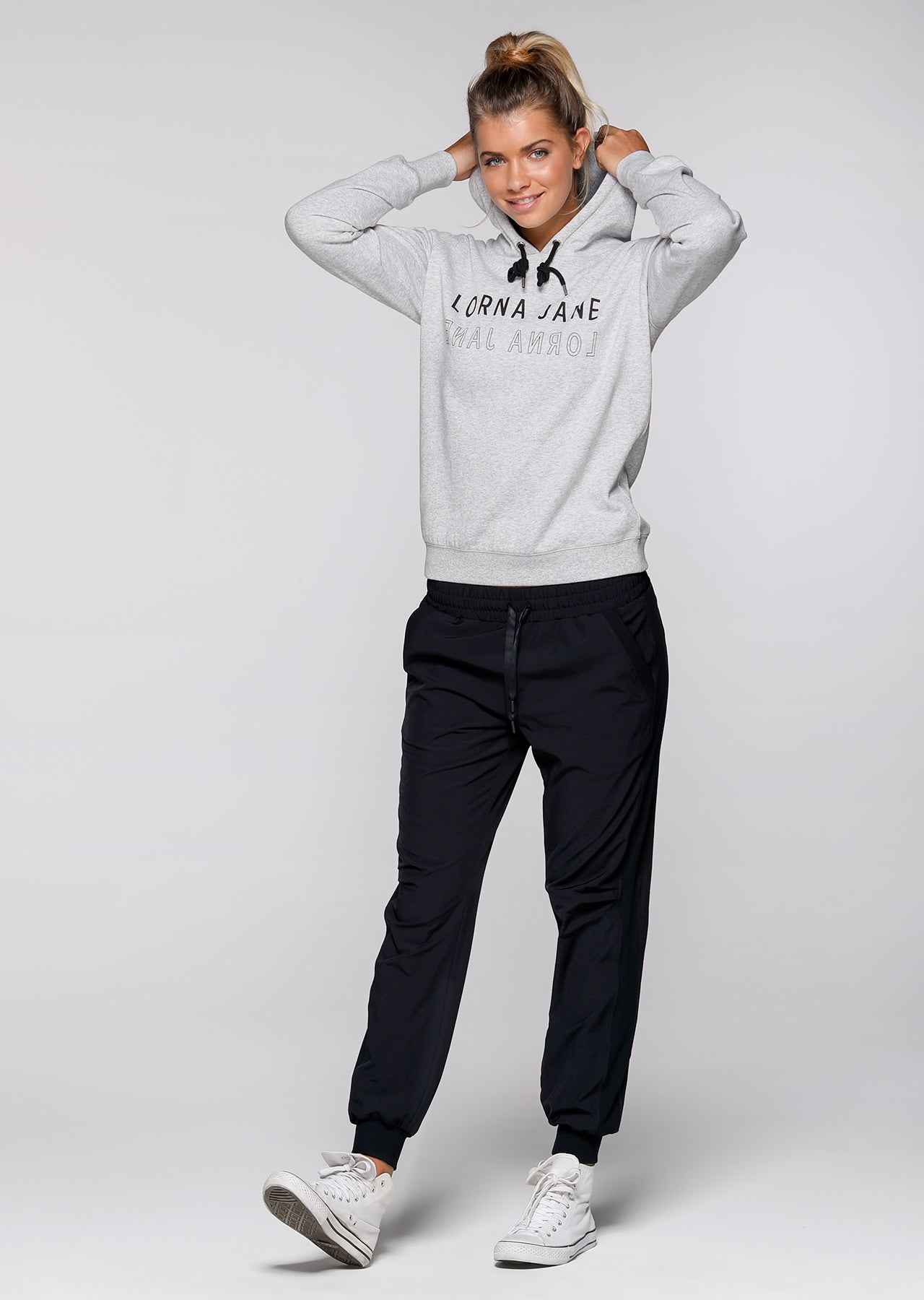 Lorna Jane Tough Girl Hoodie - Mid Grey Marl