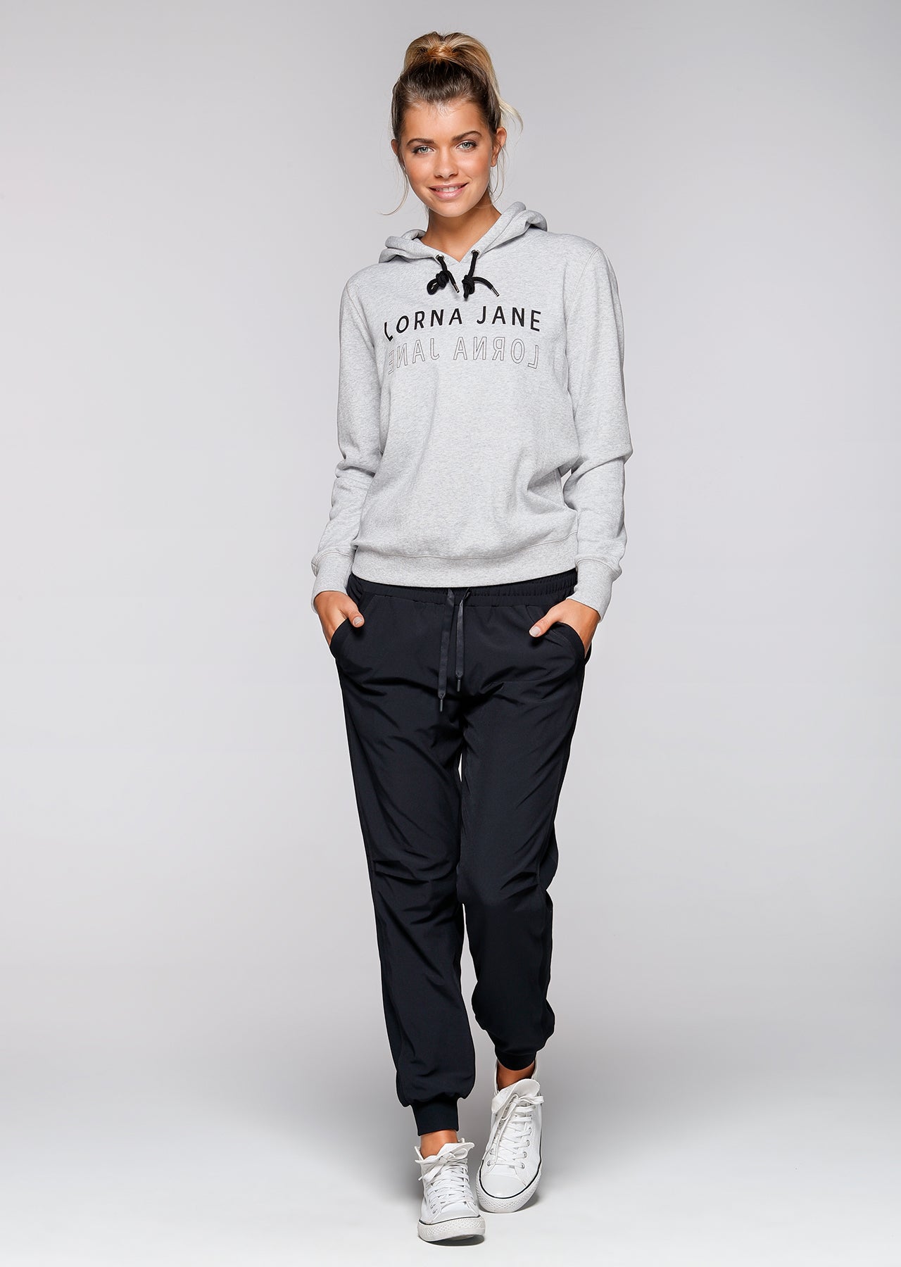 Lorna Jane Tough Girl Hoodie - Mid Grey Marl