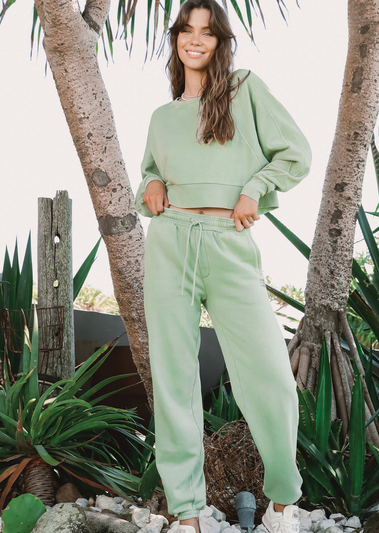 Lorna Jane Vintage Wash Track Pants - Washed Wild Mint
