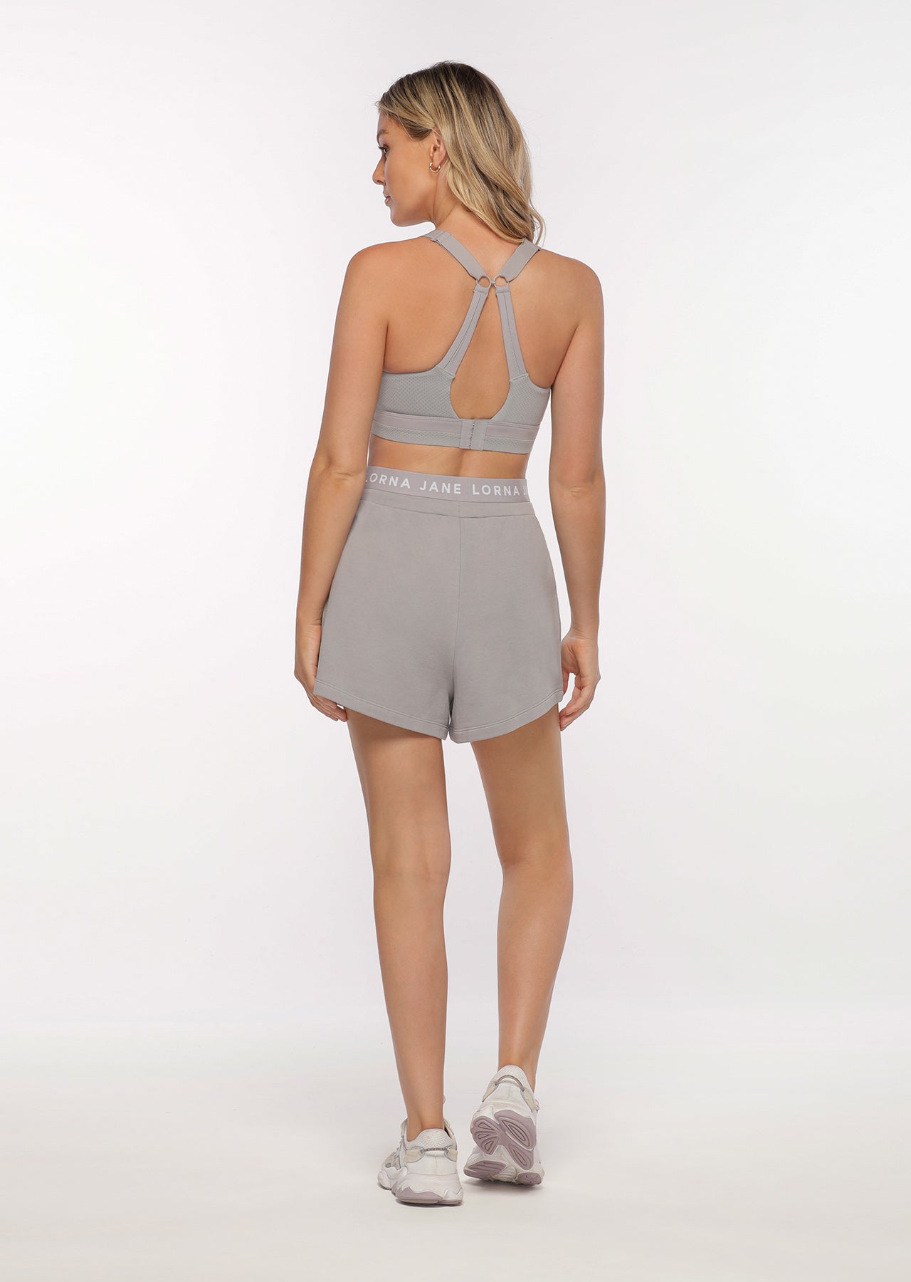 Lorna Jane Weekender High Waisted Shorts - Concrete Grey