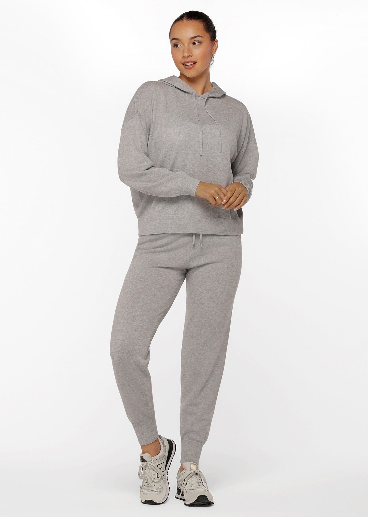 Lorna Jane Wellness Wool Trackpants - Light Grey Marl