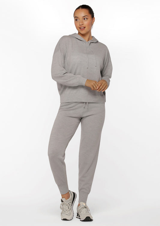 Lorna Jane Wellness Wool Trackpants - Light Grey Marl