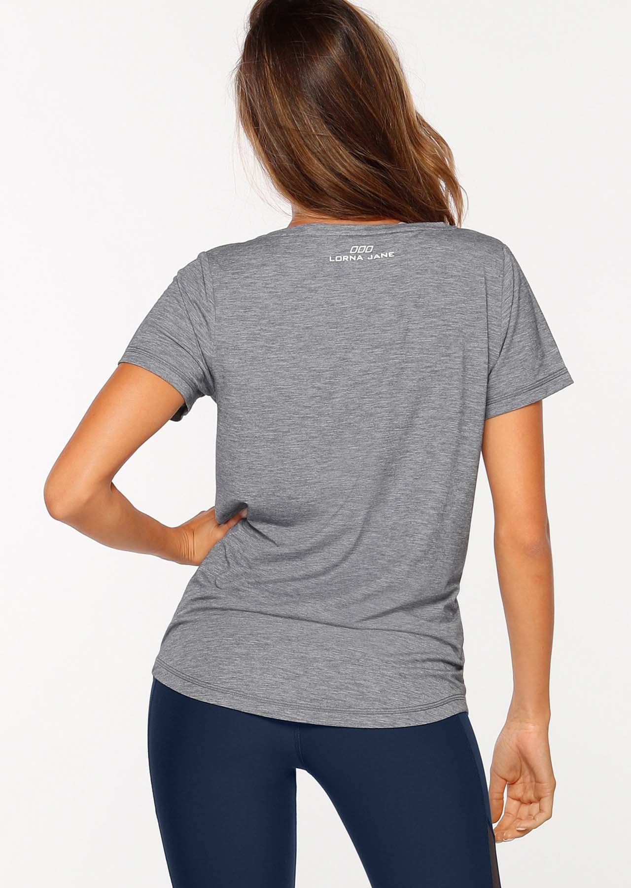 Lorna Jane Workout Active Tee - Imperial Blue Marl