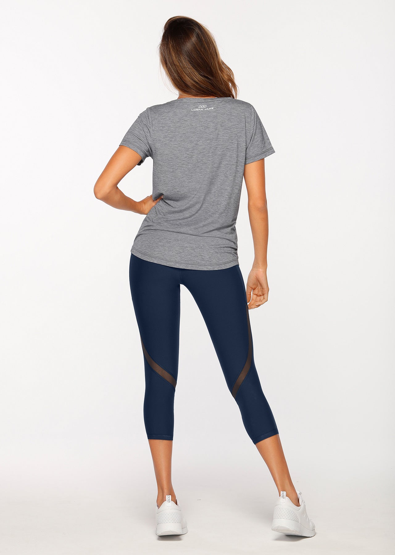 Lorna Jane Workout Active Tee - Imperial Blue Marl