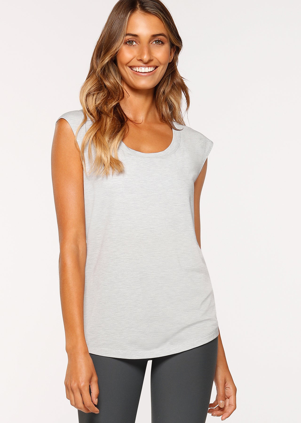 Lorna Jane Workout Active Tee - Grey Marl