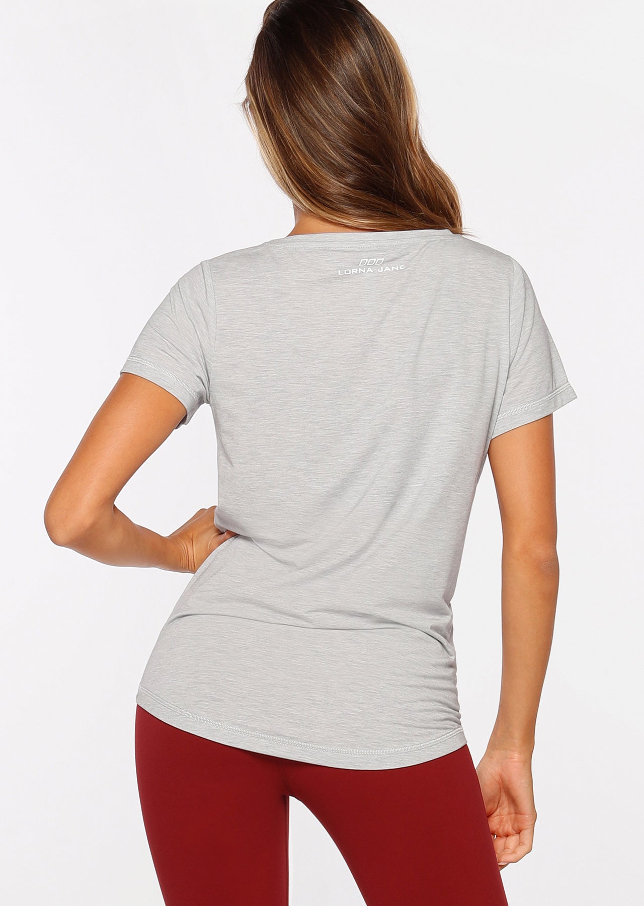 Lorna Jane Workout Active Tee - Grey Marl