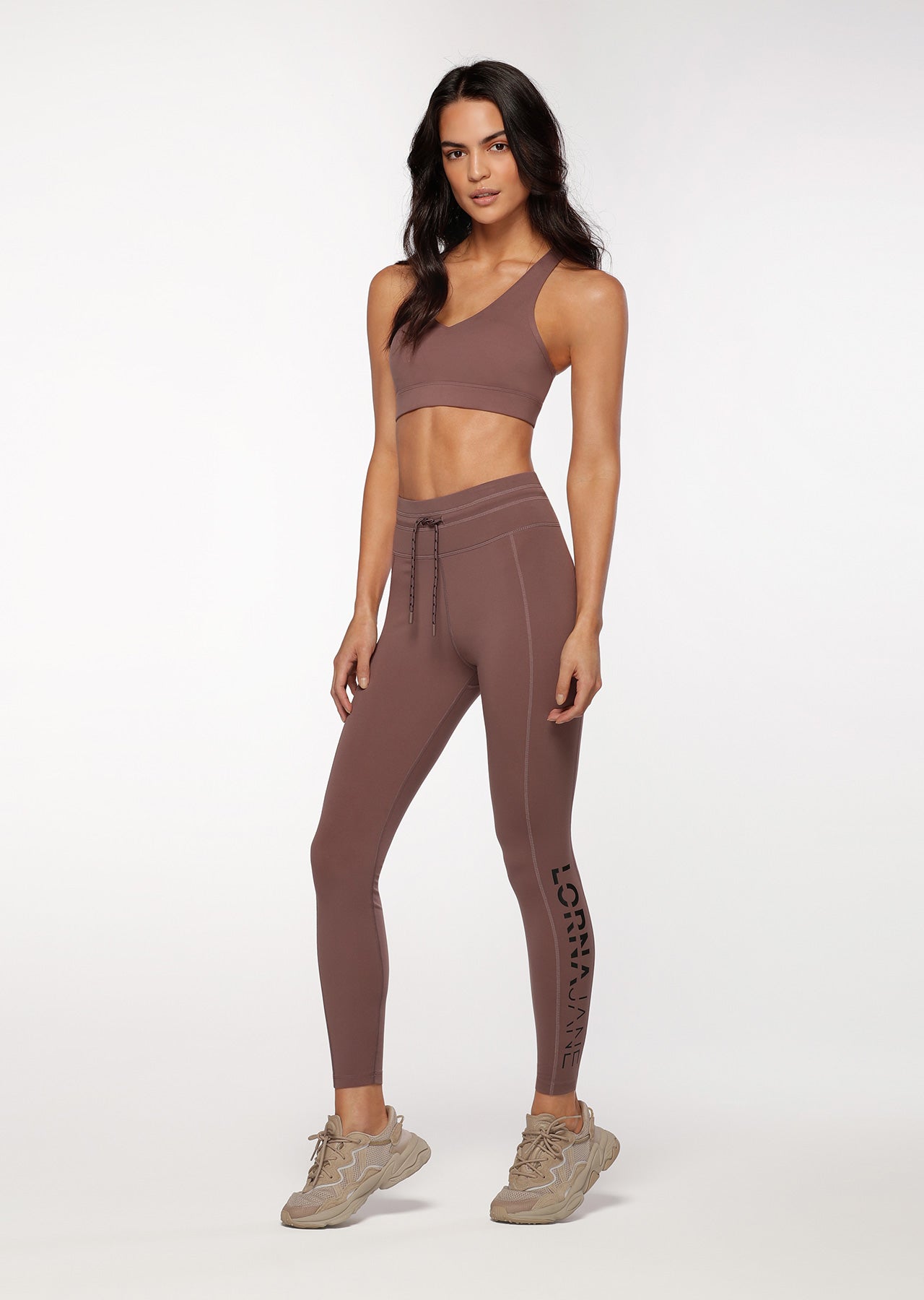 Lorna Jane Yazmin Core Full Length Leggings - Stone